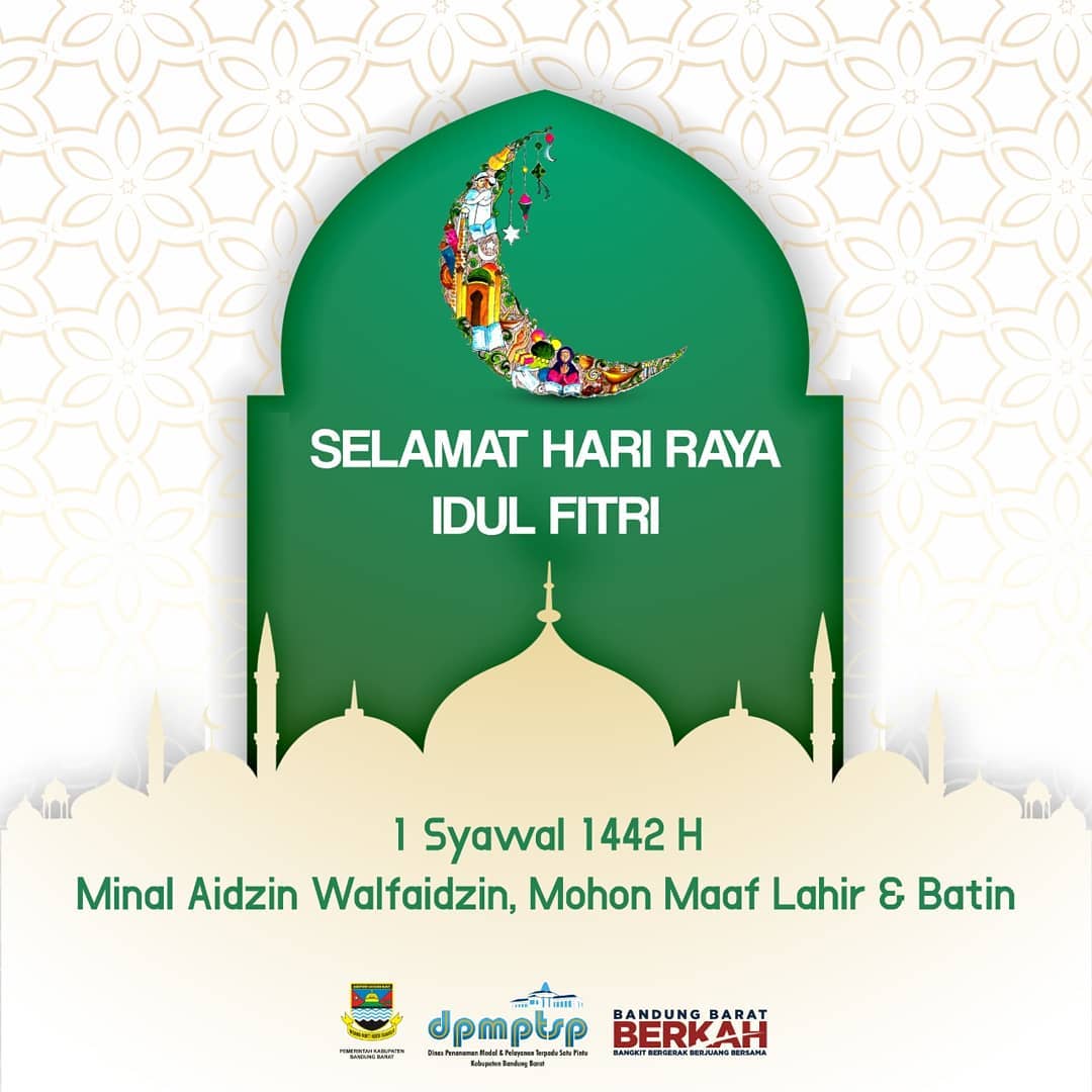 >Kami Dinas PMPTSP Kab.Bandung Barat Mengucapkan Selamat Hari Raya Idul Fitri 1 syawal 1442 Hijriah..Minal Aidin Wal Faidzin, mohon maaf lahir batin